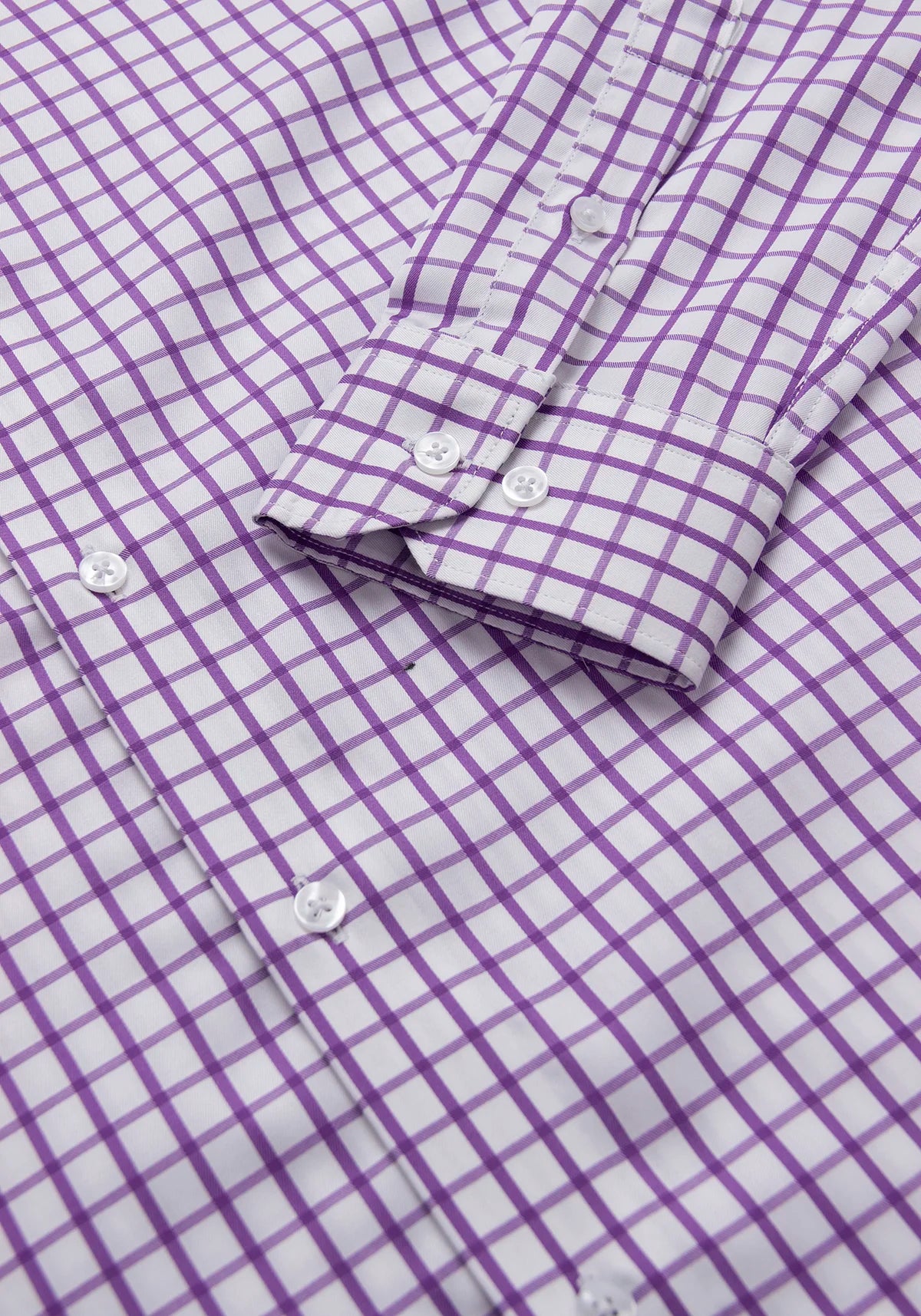 Camisa Sarga Cuadro Ventana Algodón Lila